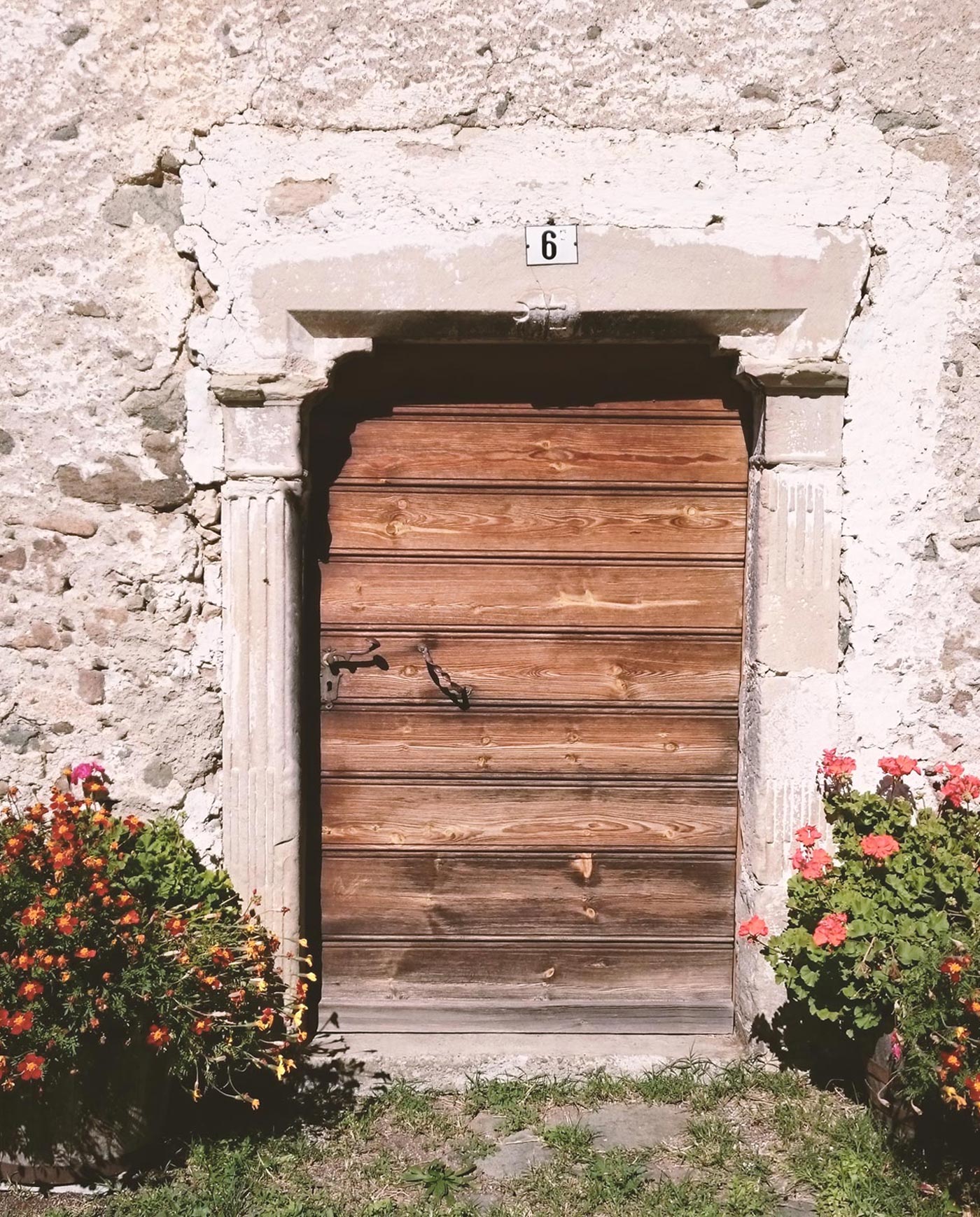 Front door at the old farm in the Schlern area